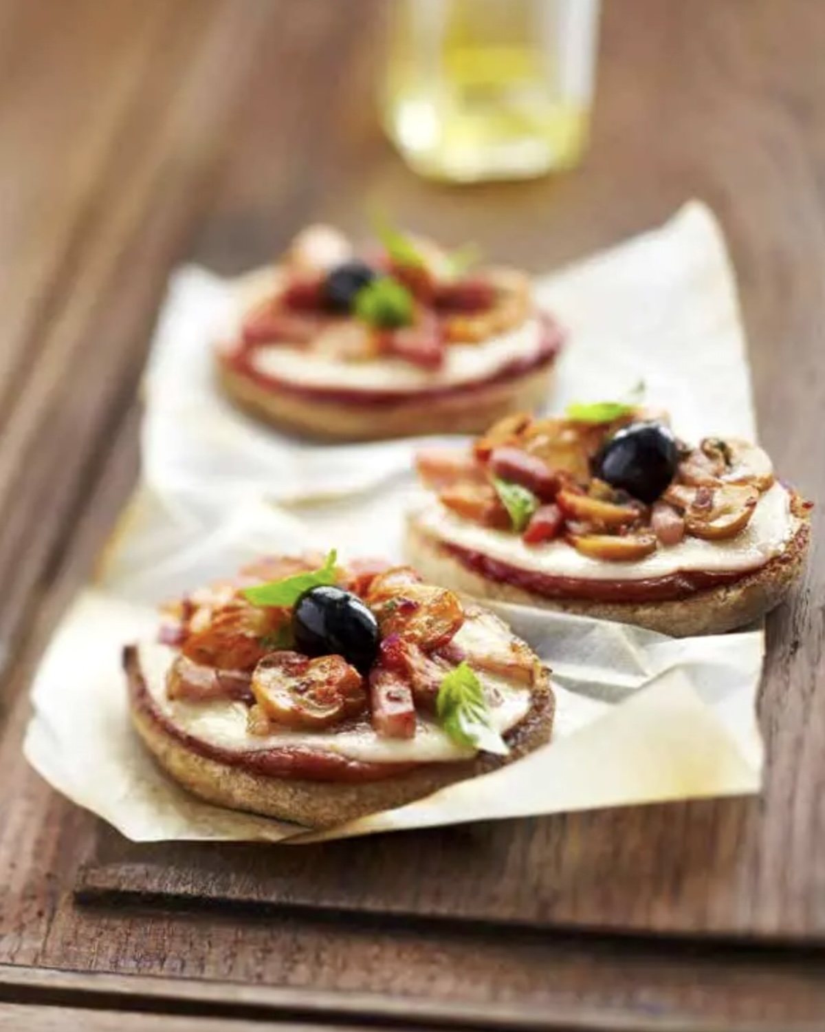 Mini pizzas express aux champignons