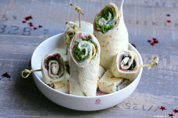 Wraps jambon de Parme ricotta roquette