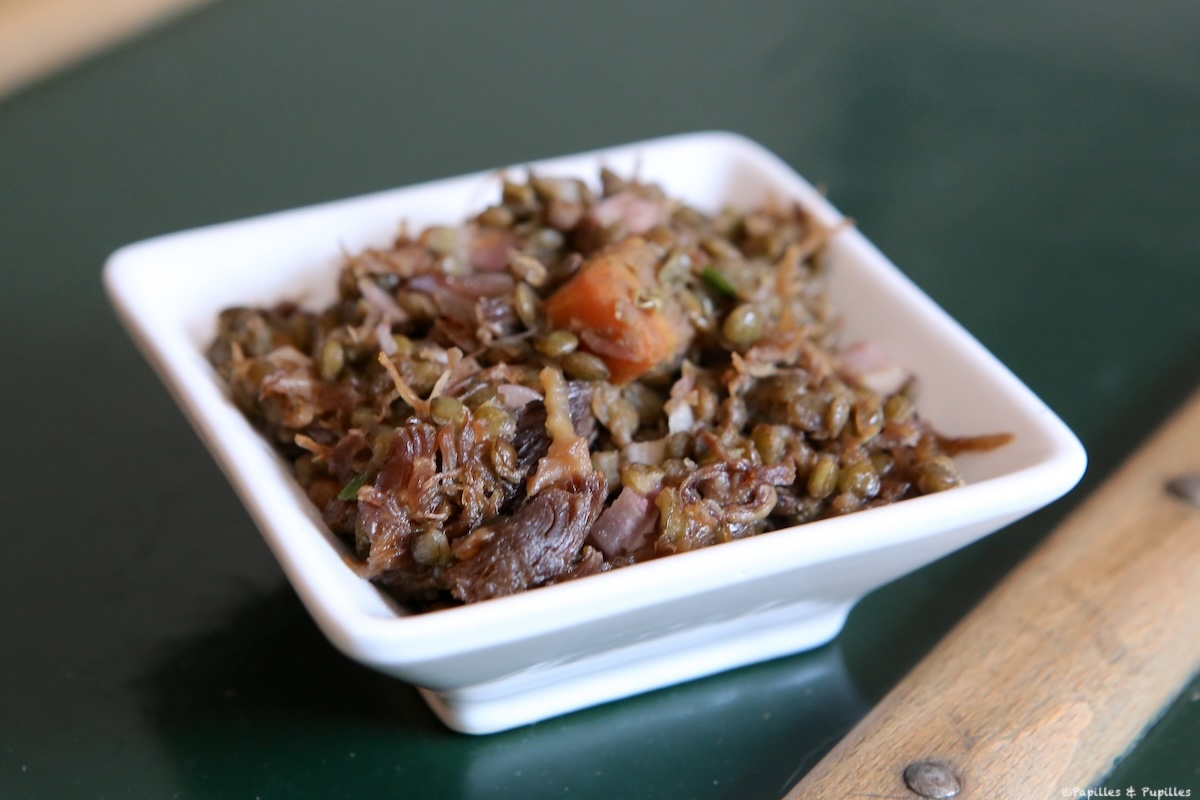 Salade de lentilles à l'effilochée de canard