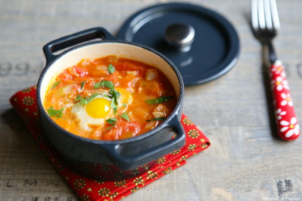 Mini cocotte d'oeuf de caille et tomates au cumin