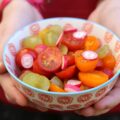 Salade de tomates cerises raisins et petits radis