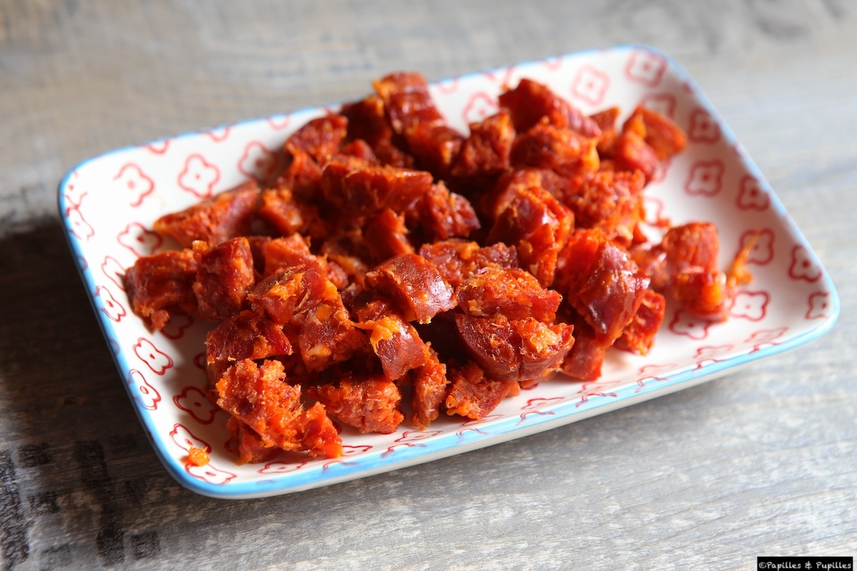 Dés de chorizo prêts à cuire