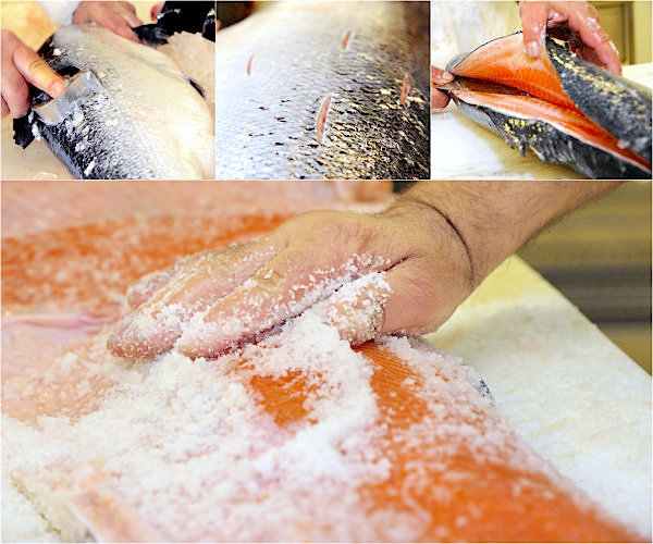 Préparation du saumon