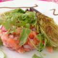 Tartare de saumon au basilic et wasabi