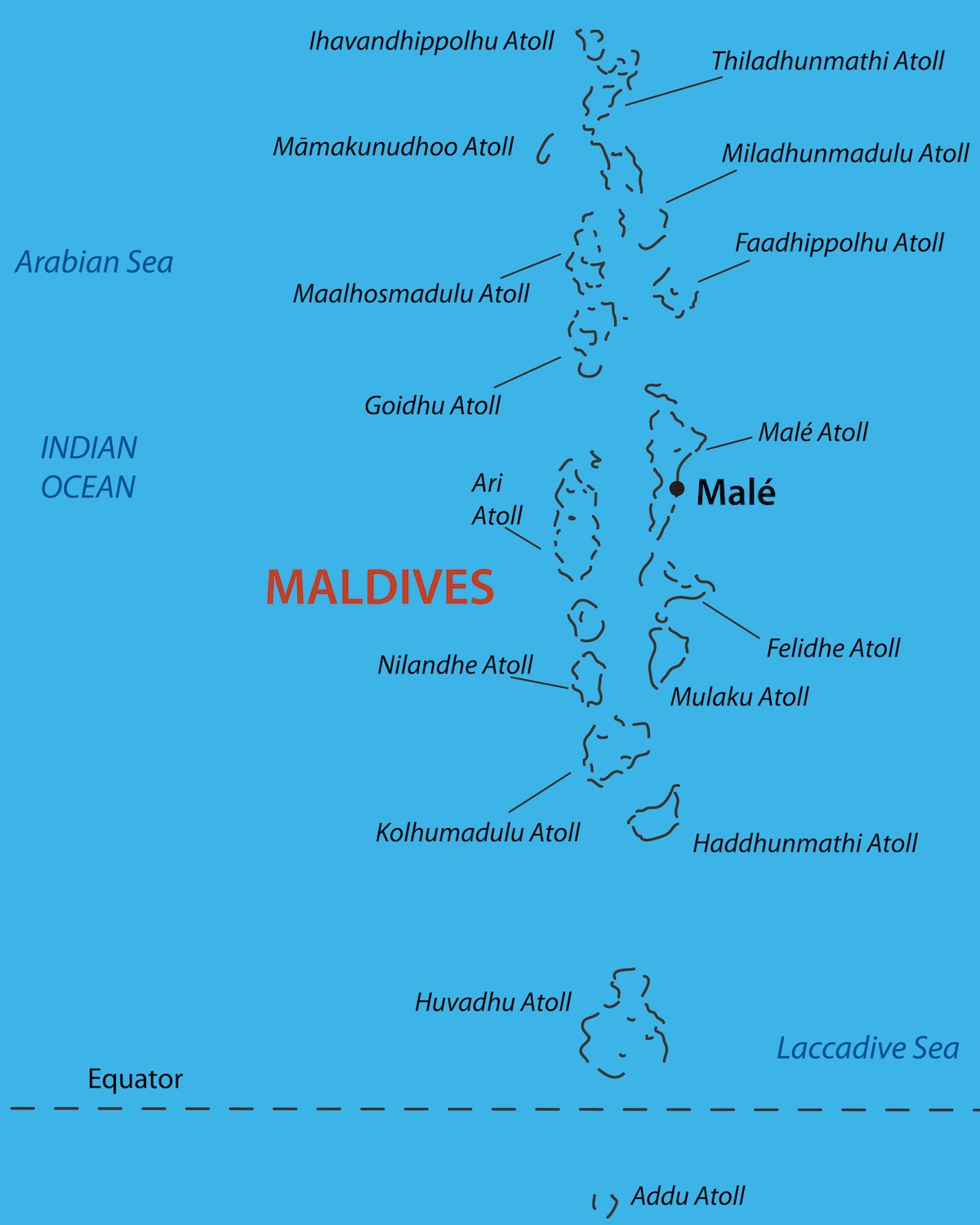 Carte des Maldives 