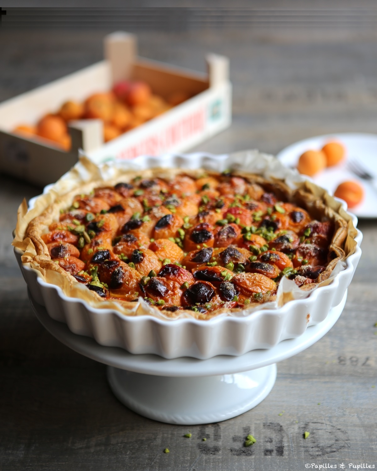 Tarte aux abricots et pistaches