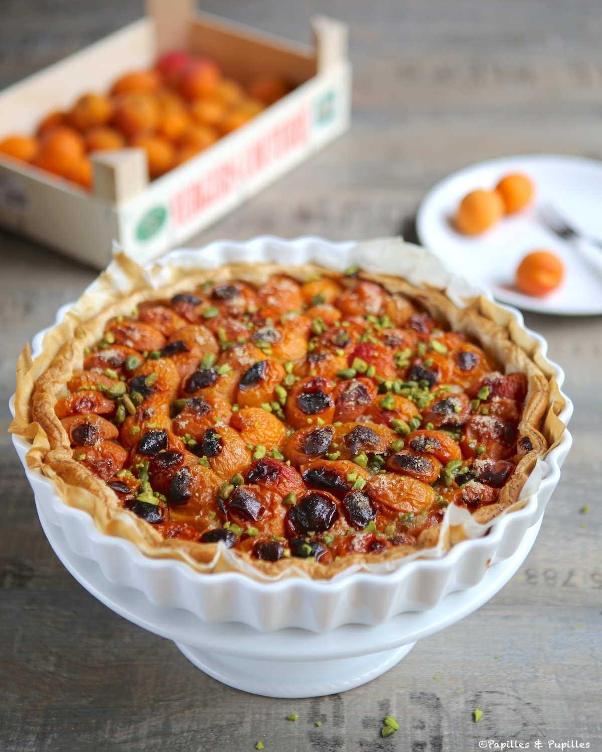 Tarte aux abricots et aux pistaches