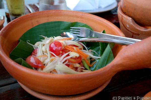 Salade de papaye verte et carottes aux crevettes - Som Tum Thai