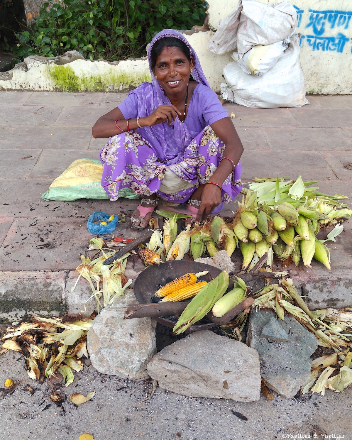 Cuisson du maïs - Udaipur - Inde