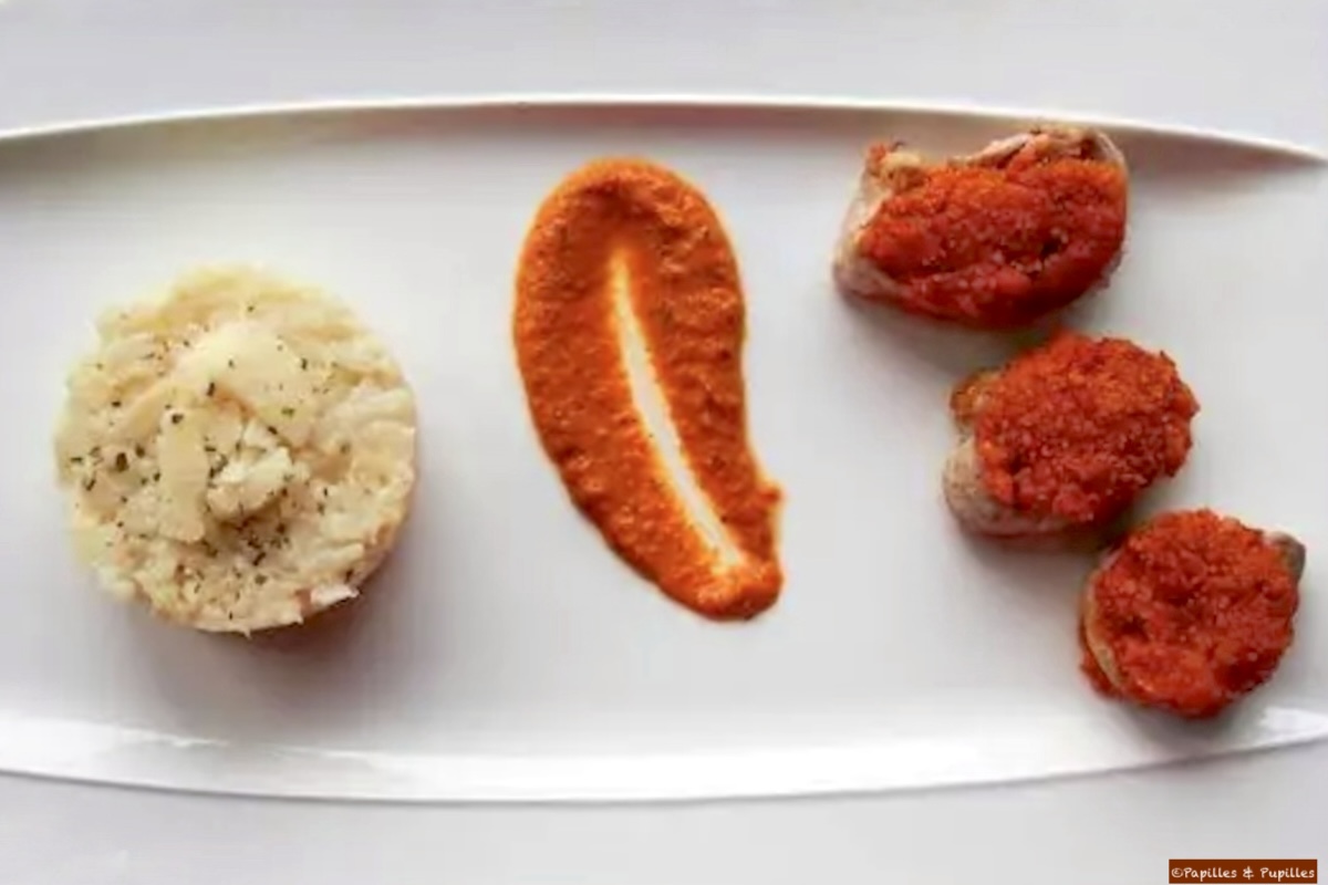 Médaillons de filet mignon de porc gratinés au chorizo