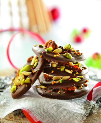 Petits palets de chocolat aux fruits secs