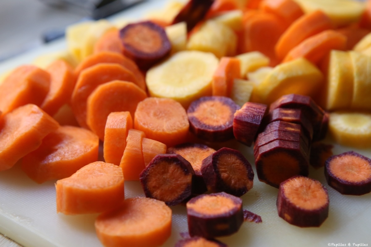 Carottes tranchées en rondelles