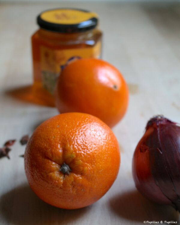 Oranges, miel, oignon, badiane