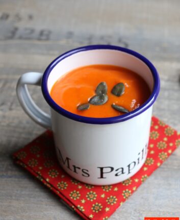 Soupe butternut, poivrons, patate douce