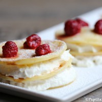 Milleufeuille de crêpes chantilly et framboises