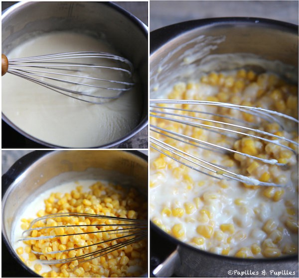 Préparation du maïs à la crème