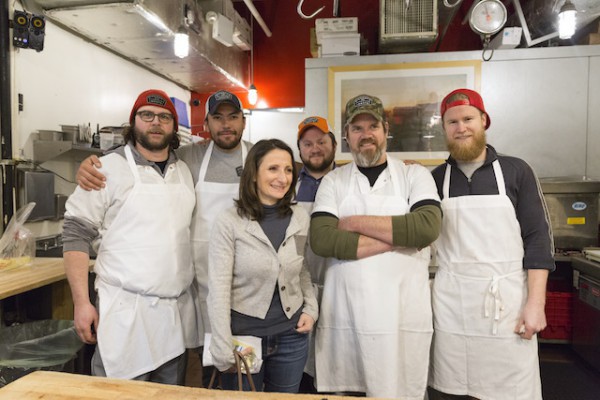 Anne Sophie Pic et les bouchers Hipster du Chelsea Market © Air France - Claire Lise HAVET