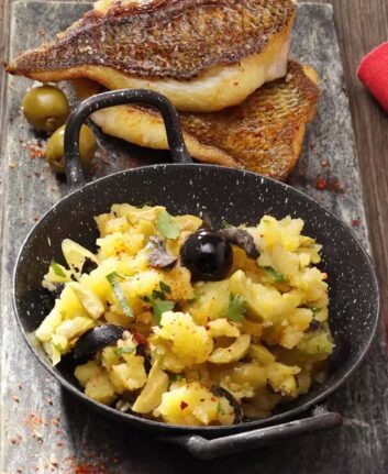 Filets de daurades et purée de pommes de terre aux olives ( c) Ph. Asset MixnOlives