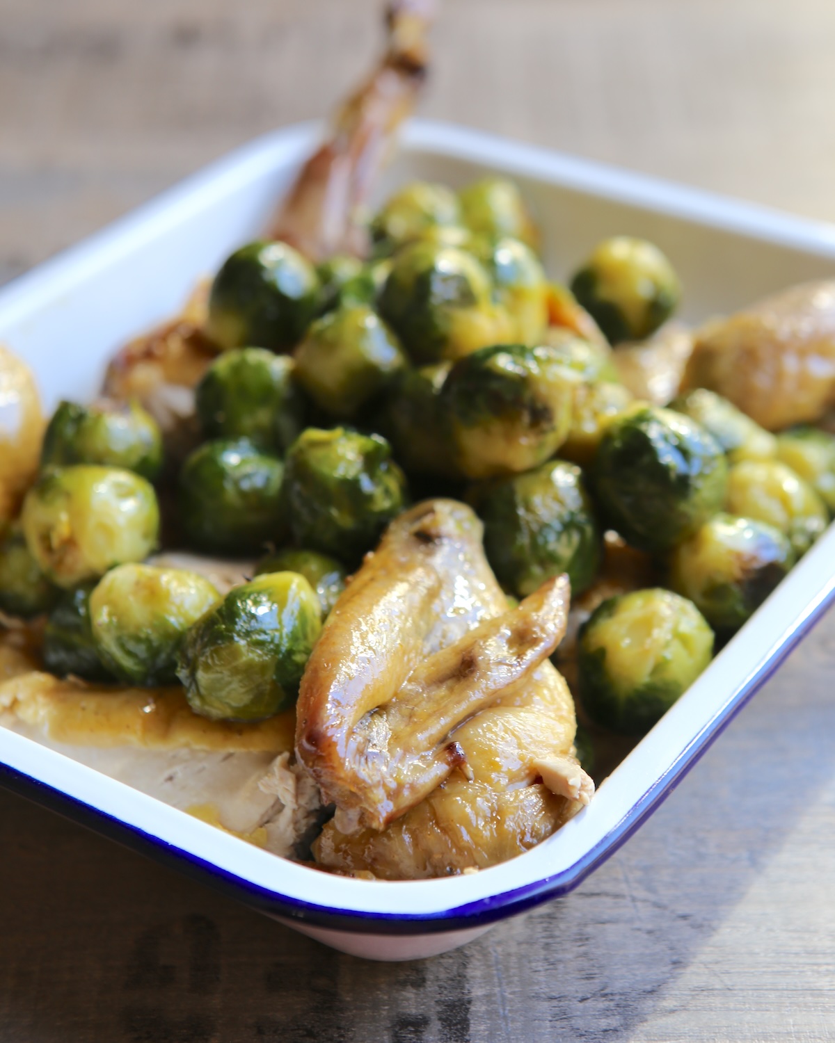 Pintade aux choux de Bruxelles