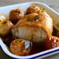 Rôti de porc aux pommes, au chorizo et au Porto