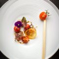 Sashimi de daurade, tomates cerises et sauce ponzu