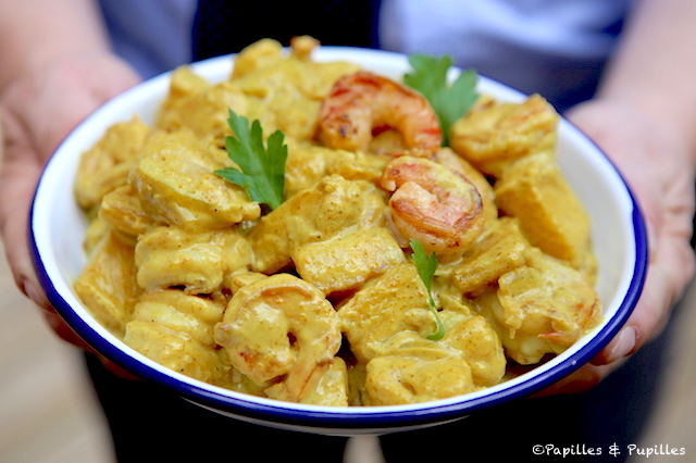Crevettes au curry et ananas