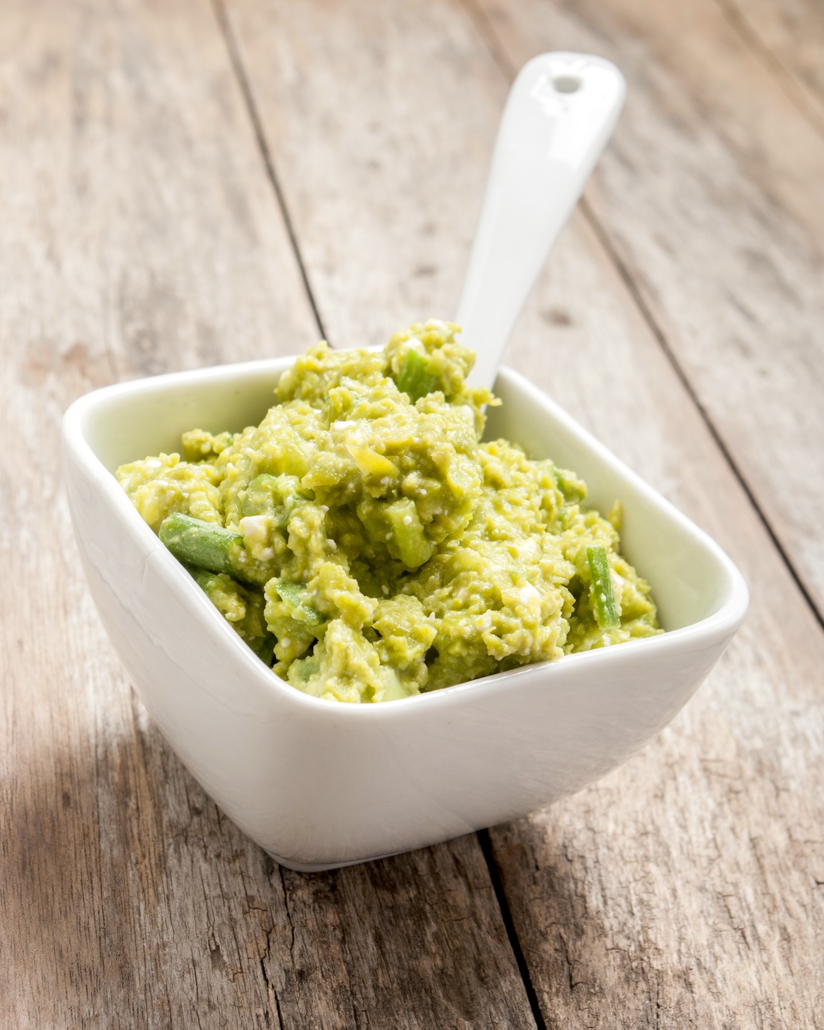 Guacamole Appetizer Healthy Snack in White Bowl