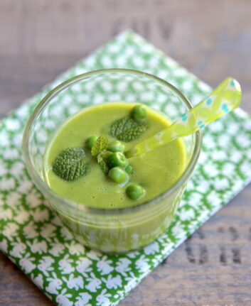 Velouté de petits pois à la menthe