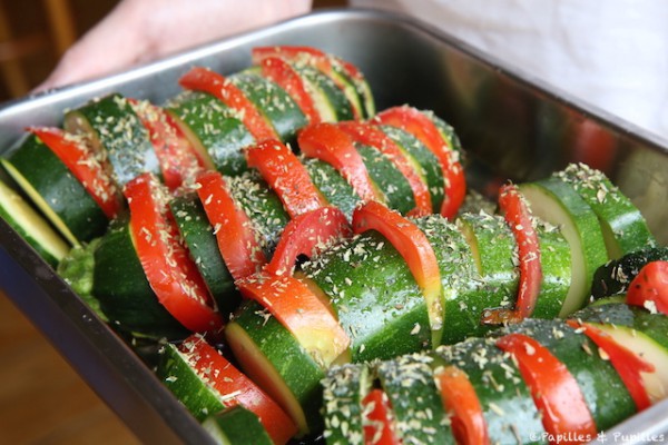 Courgettes hasselback avant cuisson