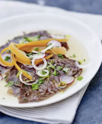 Carpaccio de joues de boeuf