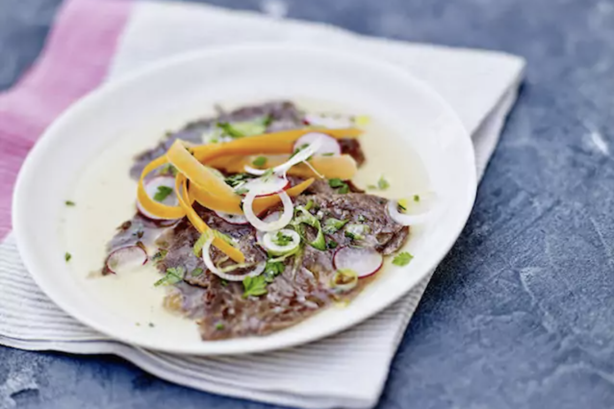 Carpaccio de joues de boeuf