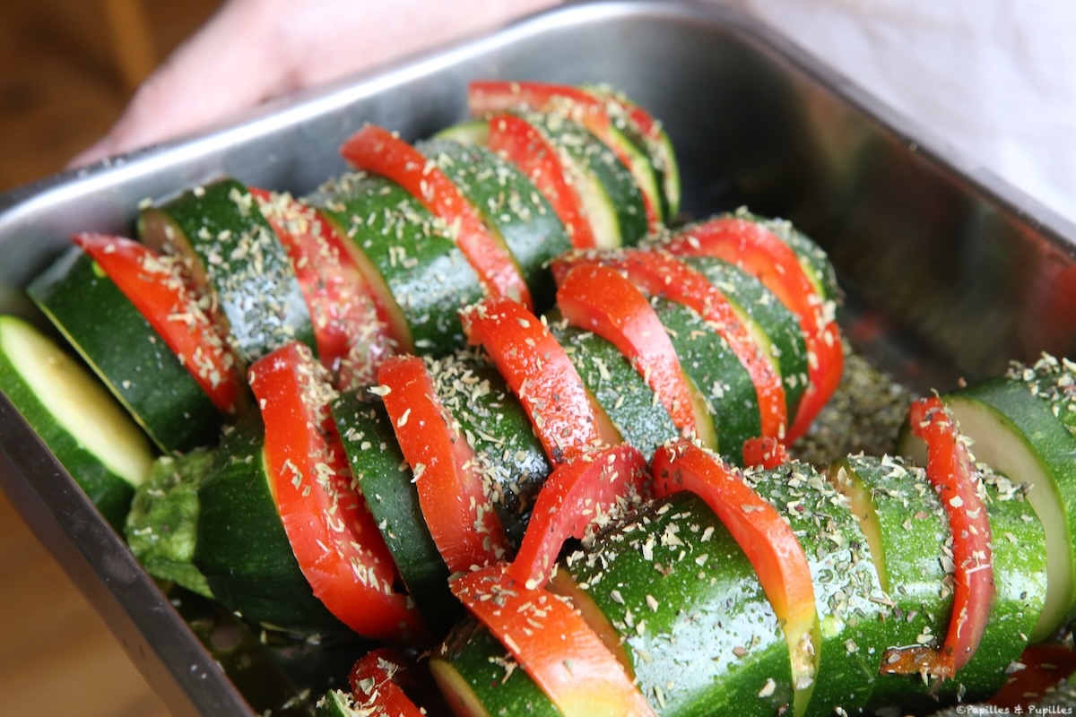 Courgettes hasselback