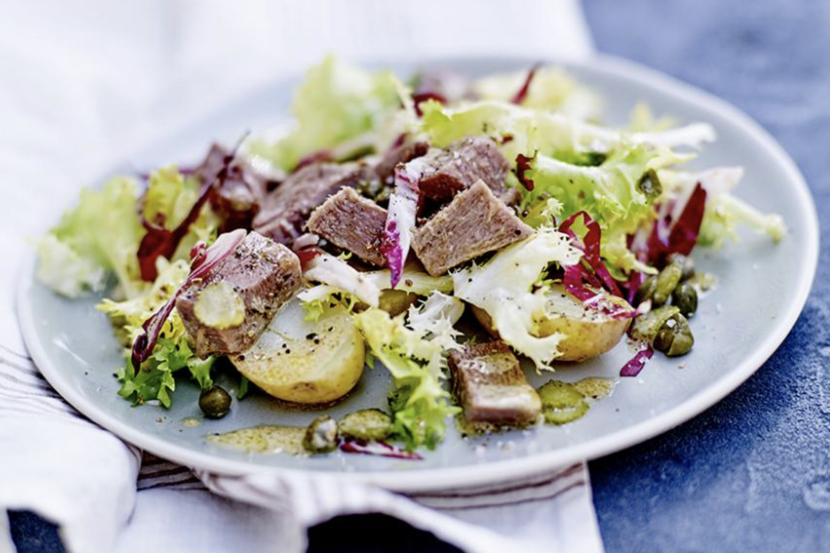 Salade acidulée de langue de veau