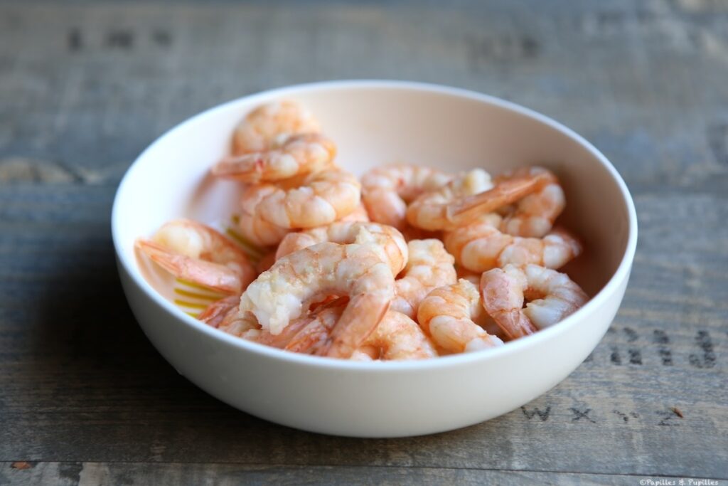 Crevettes après cuisson