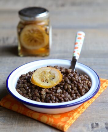 Salade de lentilles au citron confit et cumin