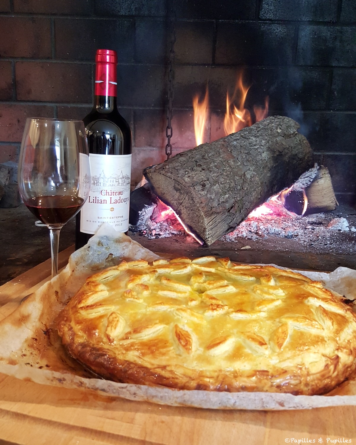 Tourte au foie gras et pigeon du Château Lilian Ladouys