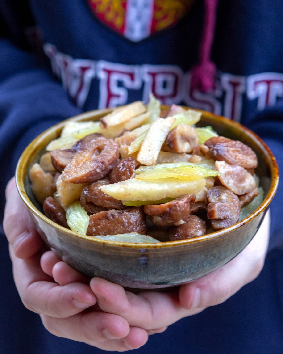 Duo de céleris et marrons sautés au beurre