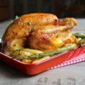Poulet rôti - Pommes de terre et asperges vertes