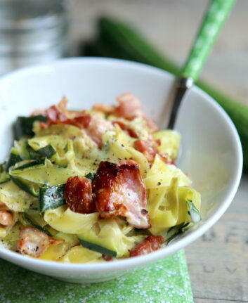 Courgettes à la carbonara