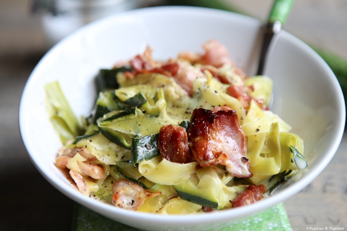 Tagliatelles de courgettes à la carbonara