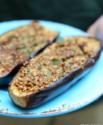 Aubergines au four à la dukkah