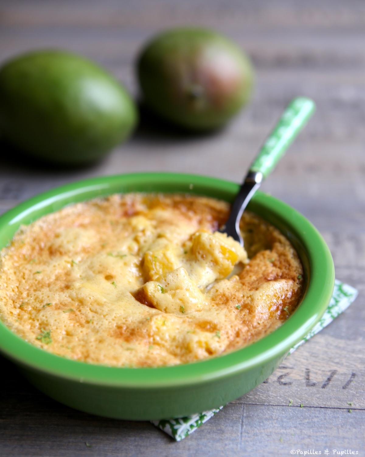 Gratin de mangues gingembre citron vert