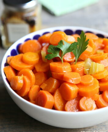 Carottes braisées à l'orange et au citron confit
