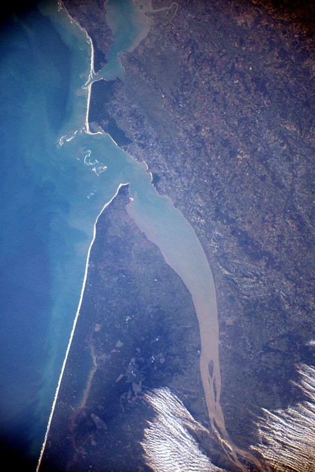 Esturaire de la Gironde - Photo prise par THomas Pesquet depuis l'espace