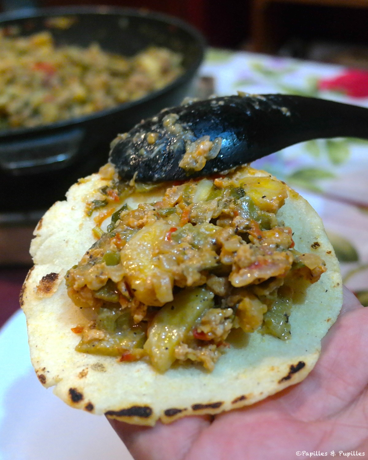 Picadillo di bananas et tortilla