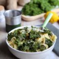 Tagliatelles au kale, ail et citron
