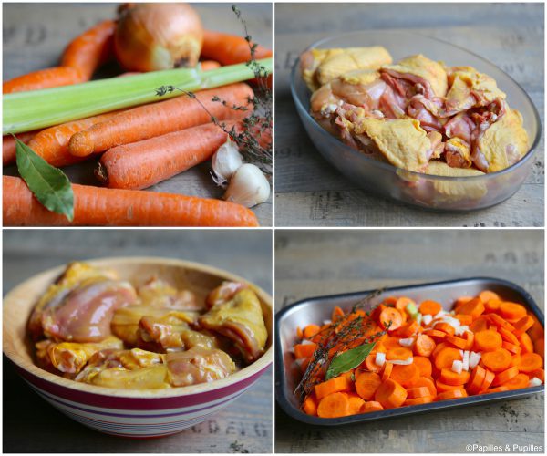 Poulet à la bière en cocotte, miel et moutarde