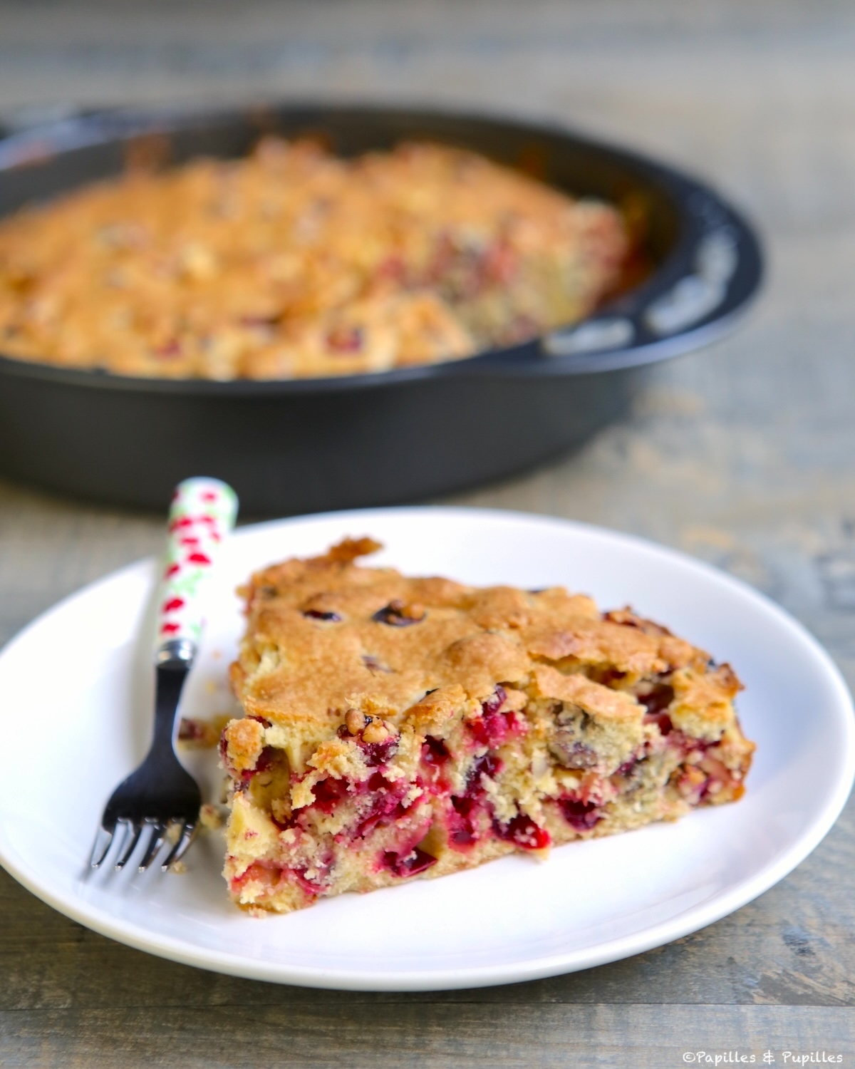 Gâteau aux cranberries et aux noix de pécan