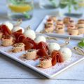 Brochettes Apérivrais oeufs de caille jambon