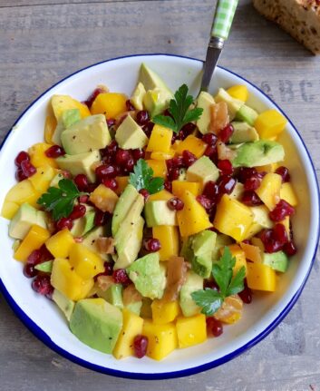 Salade avocat mangue citron confit